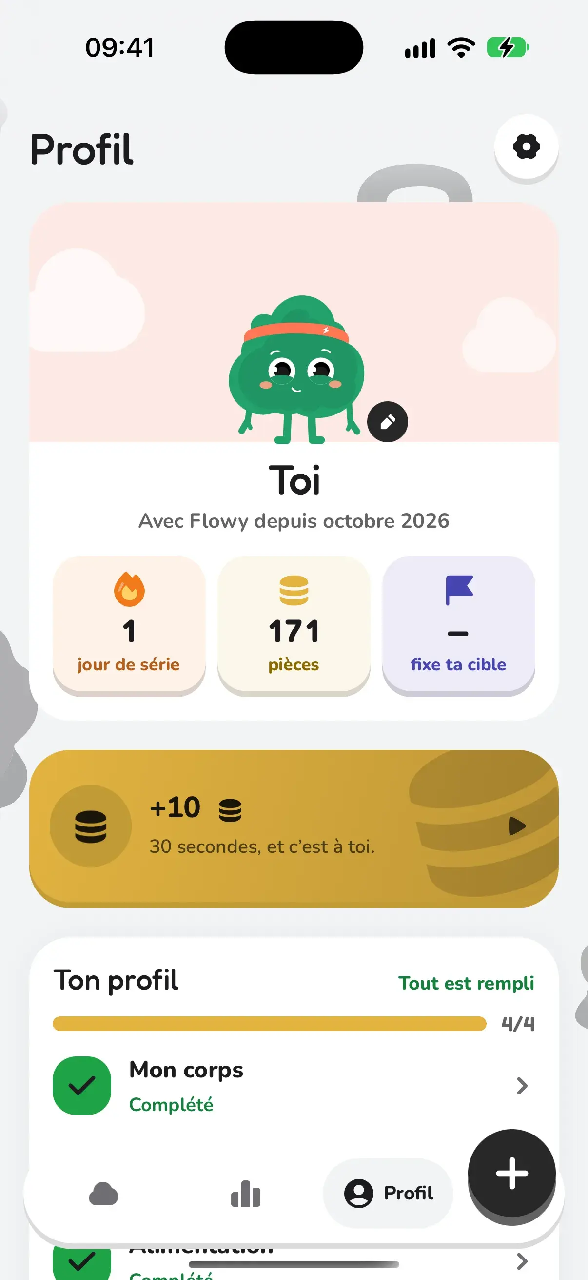 Onglet Profil : Flowy, la série, les pièces et la pub récompensée